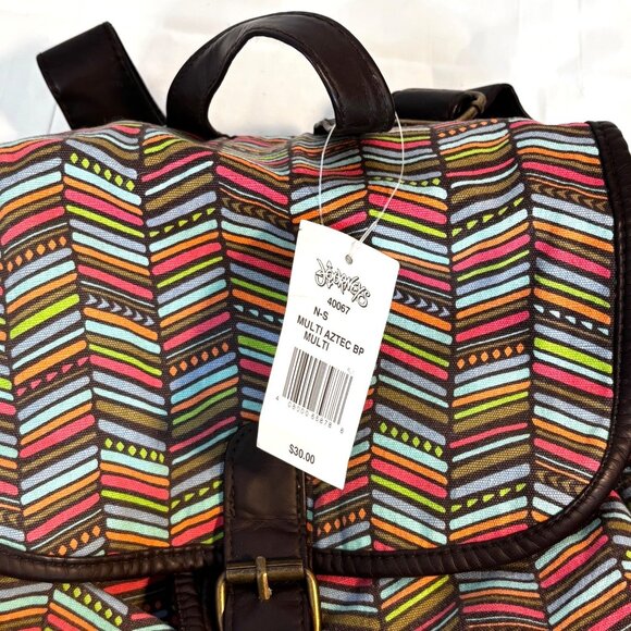 Journeys Backpack Drawstring/Snap Closure Pockets Adjustable Straps Boho Tribal - Picture 3 of 12